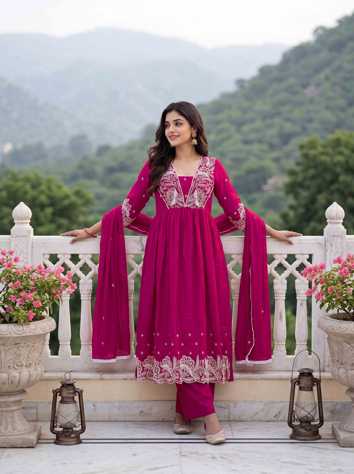 Vyanika Pink Royale Embroidered Suit Set