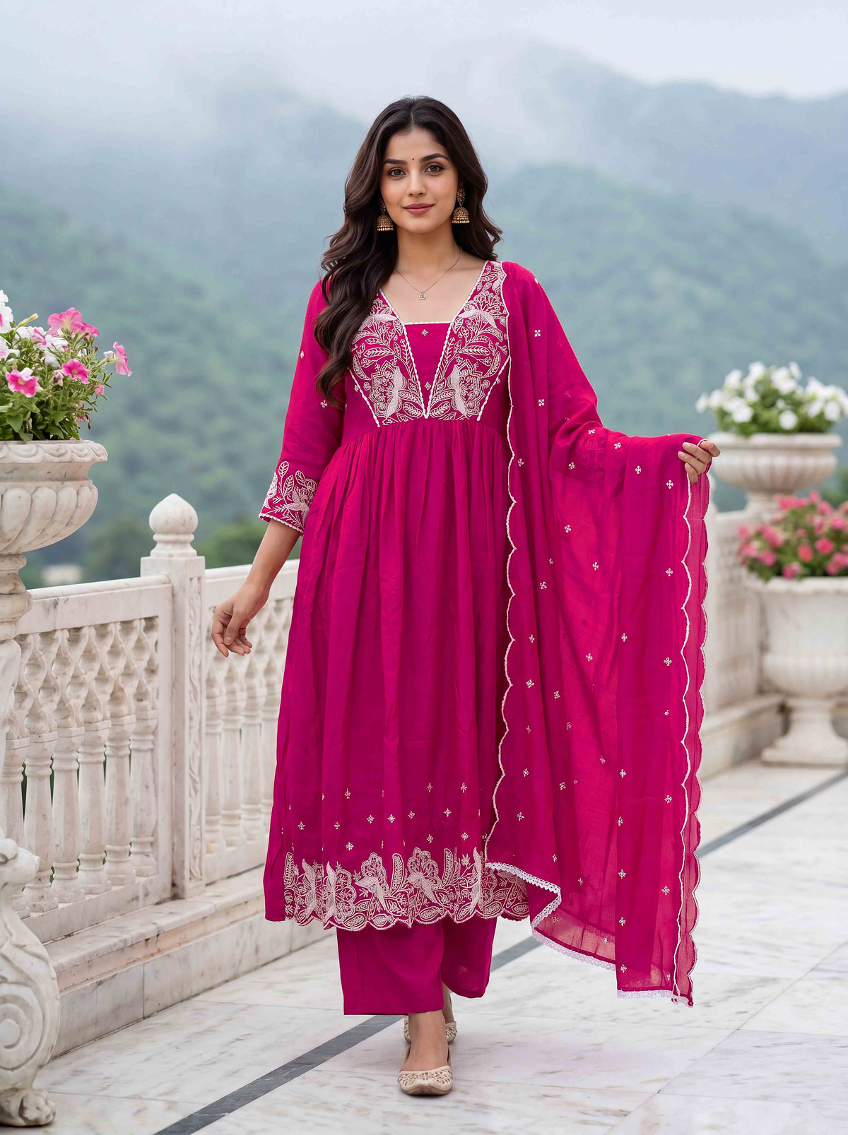 Vyanika Pink Royale Embroidered Suit Set