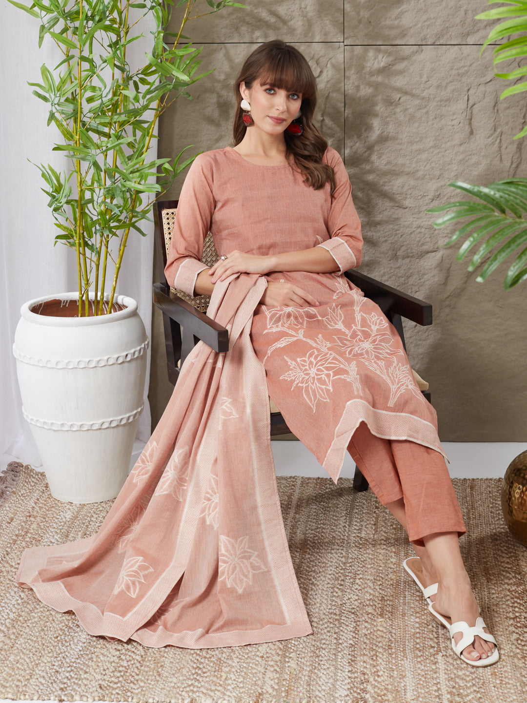 Good-Looking Handloom Cotton Weaving Suit Set