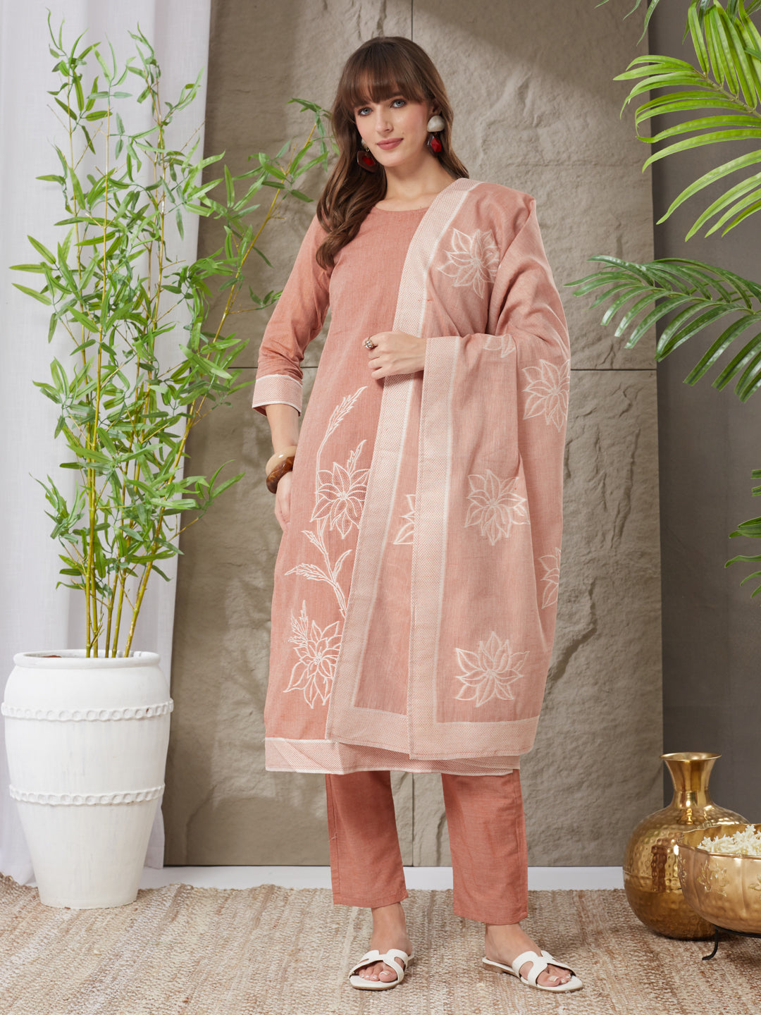 Good-Looking Handloom Cotton Weaving Suit Set