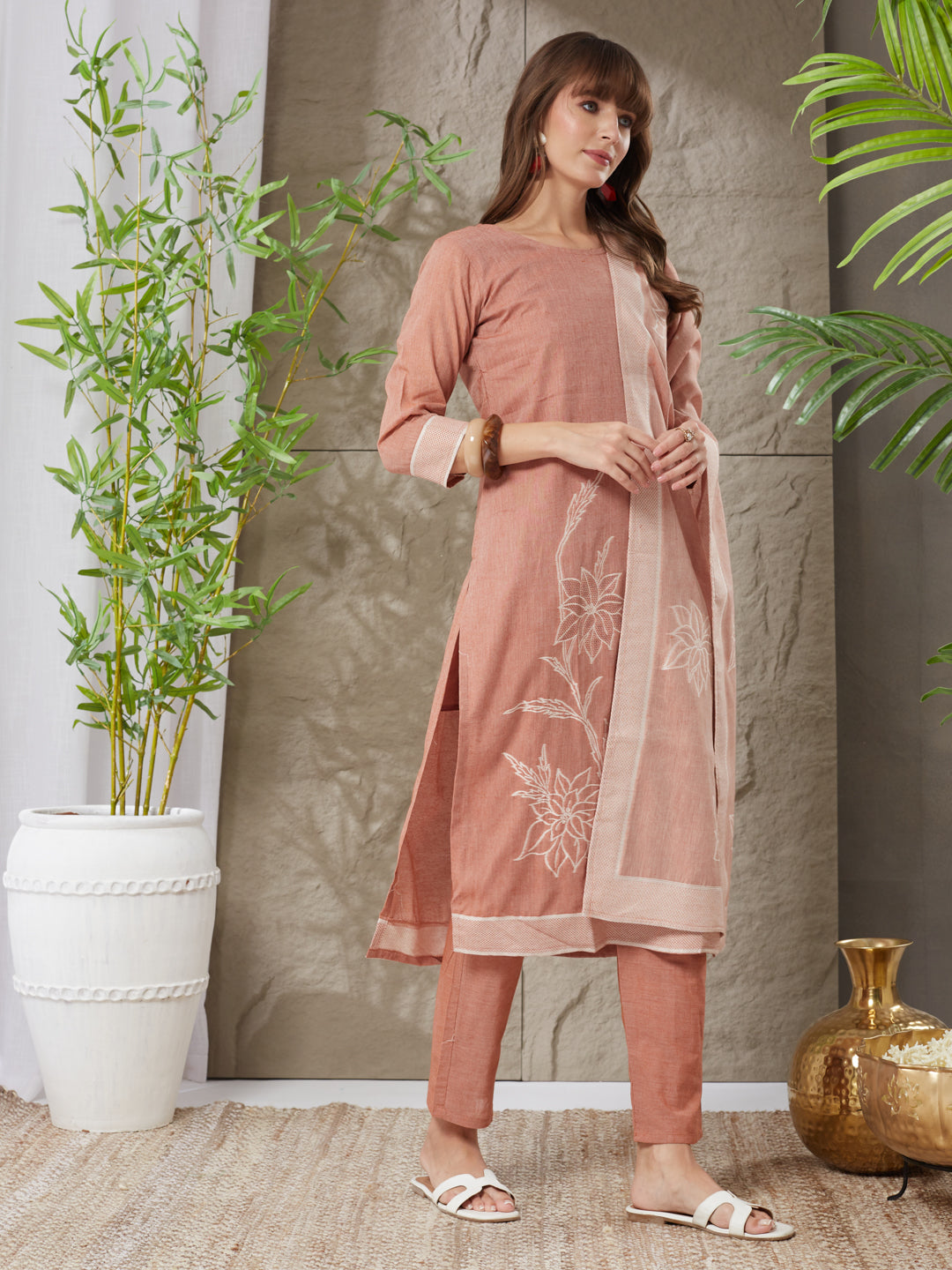 Good-Looking Handloom Cotton Weaving Suit Set