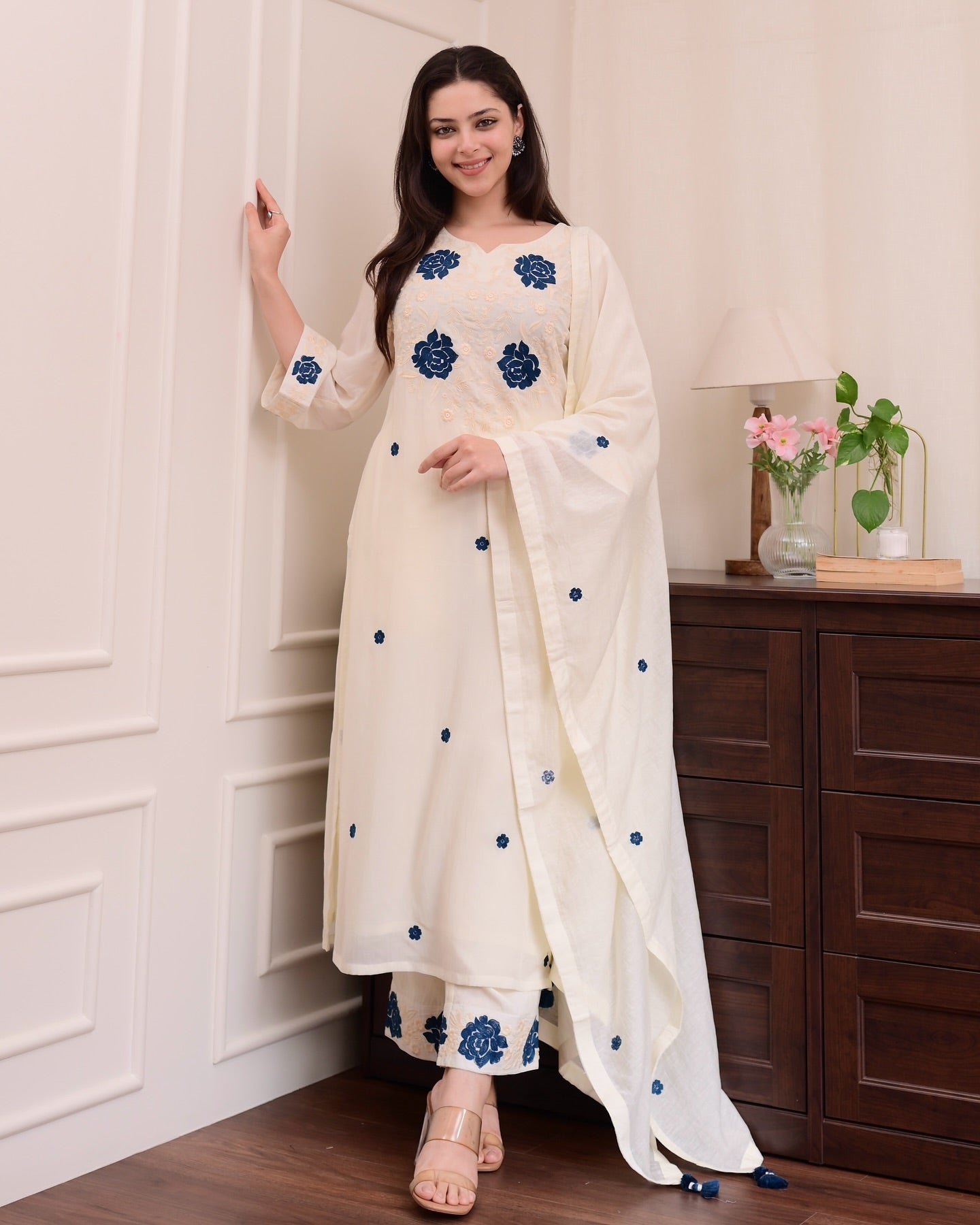 Marvellous Pure Rayon Slub Suit Set