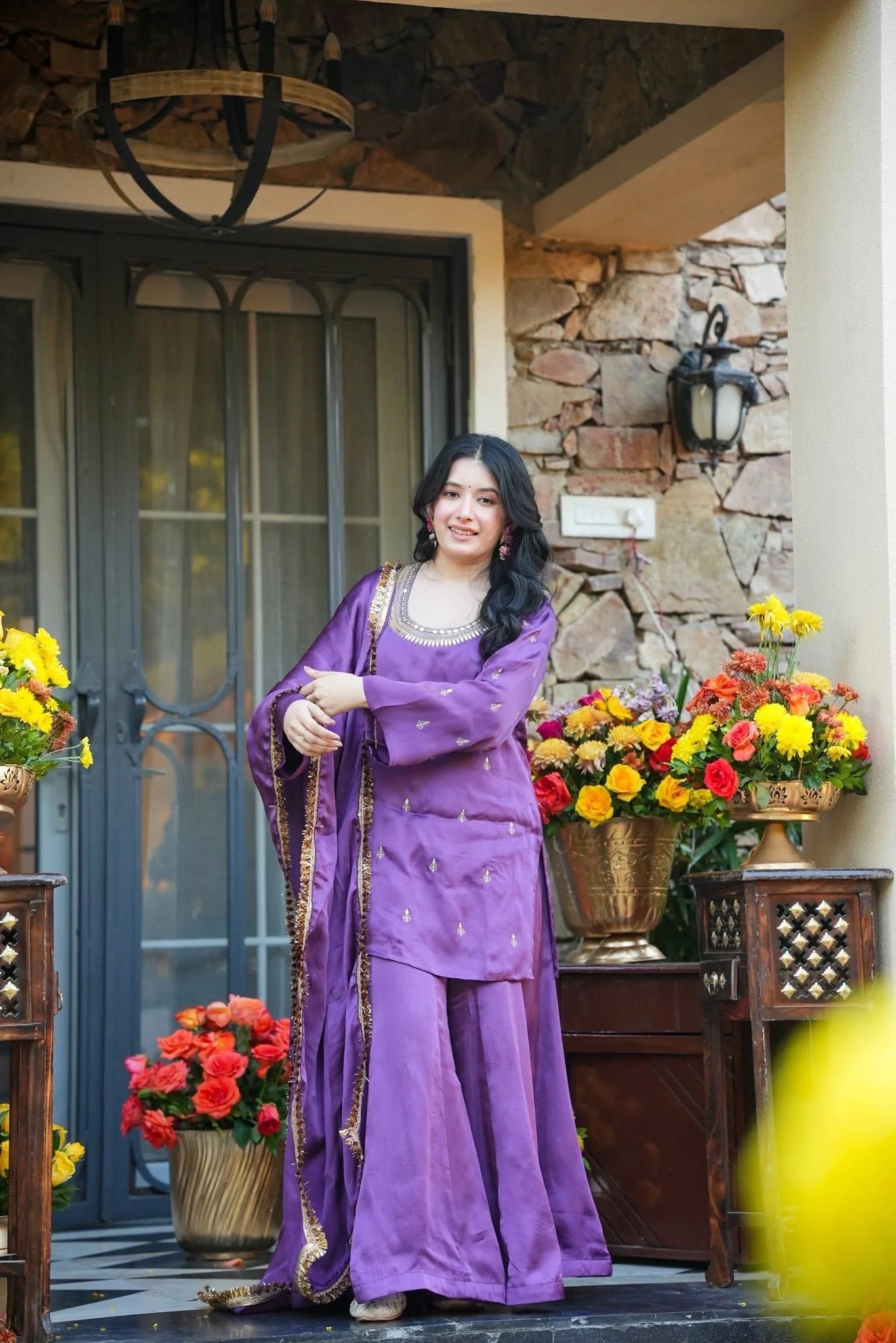 The Nawabi Grace Embroidered Sharara Set