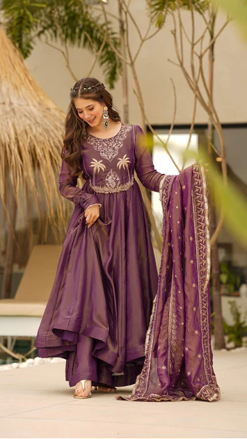 Vamika Plum Royale Anarkali Set