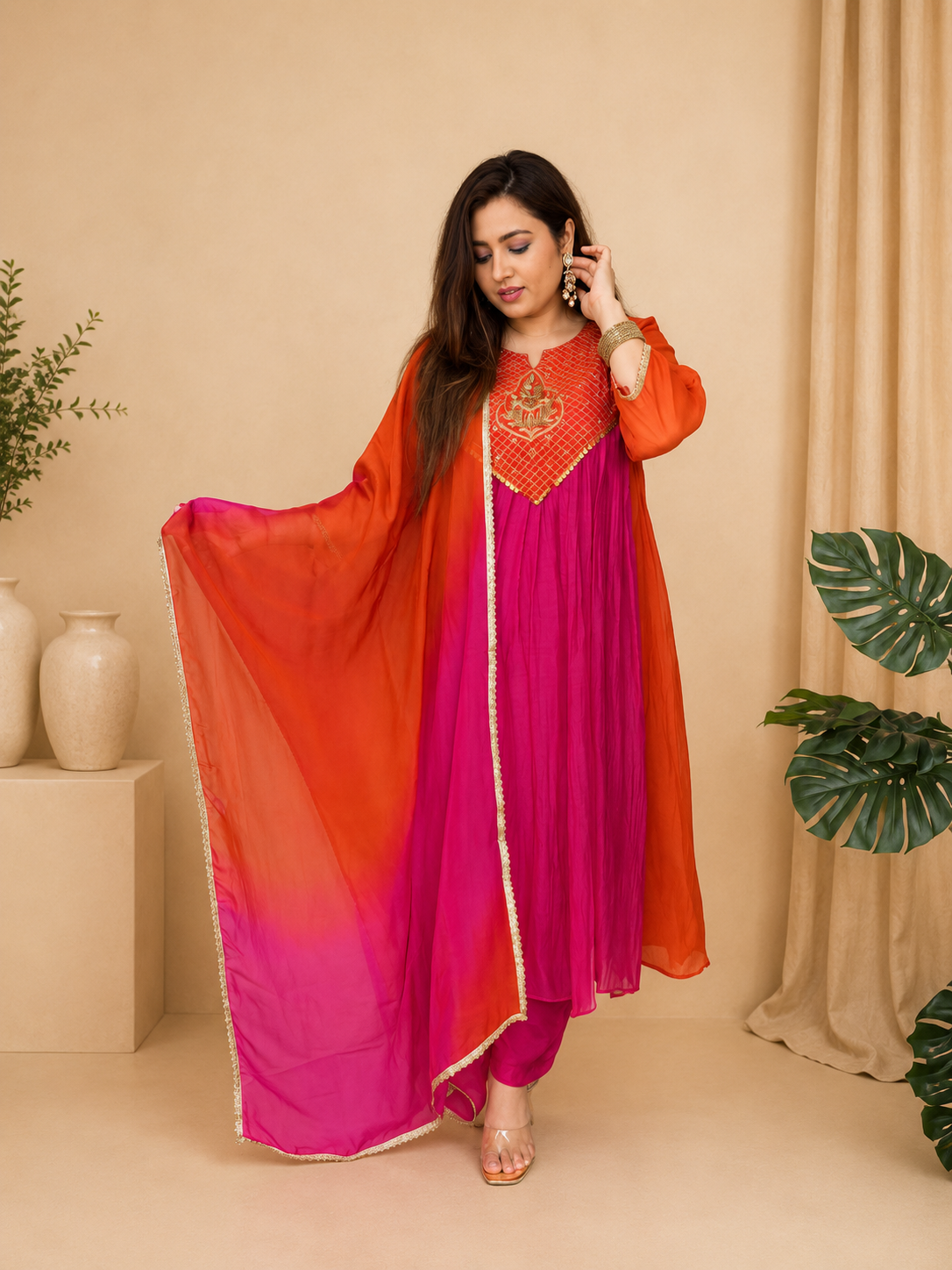 Nayantara Emerald Festive Embroidered Anarkali Set