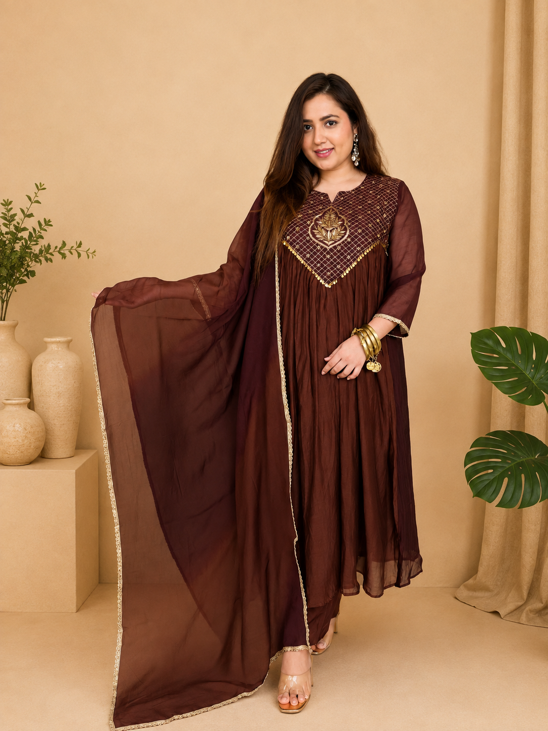 Nayantara Emerald Festive Embroidered Anarkali Set