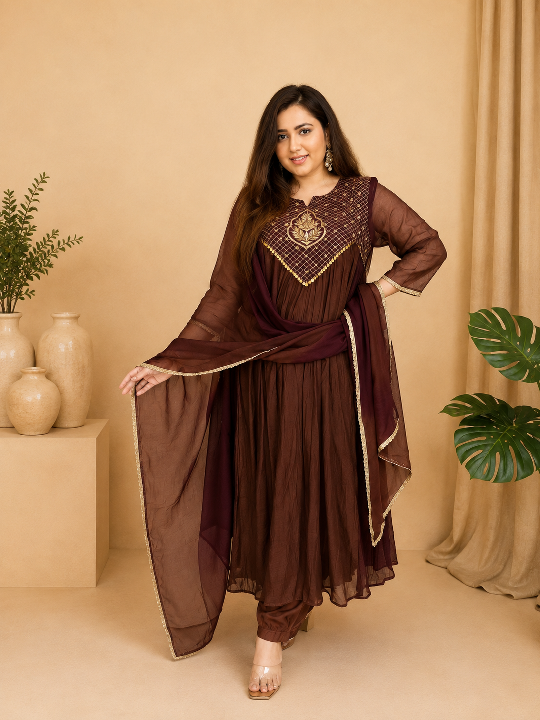 Nayantara Emerald Festive Embroidered Anarkali Set
