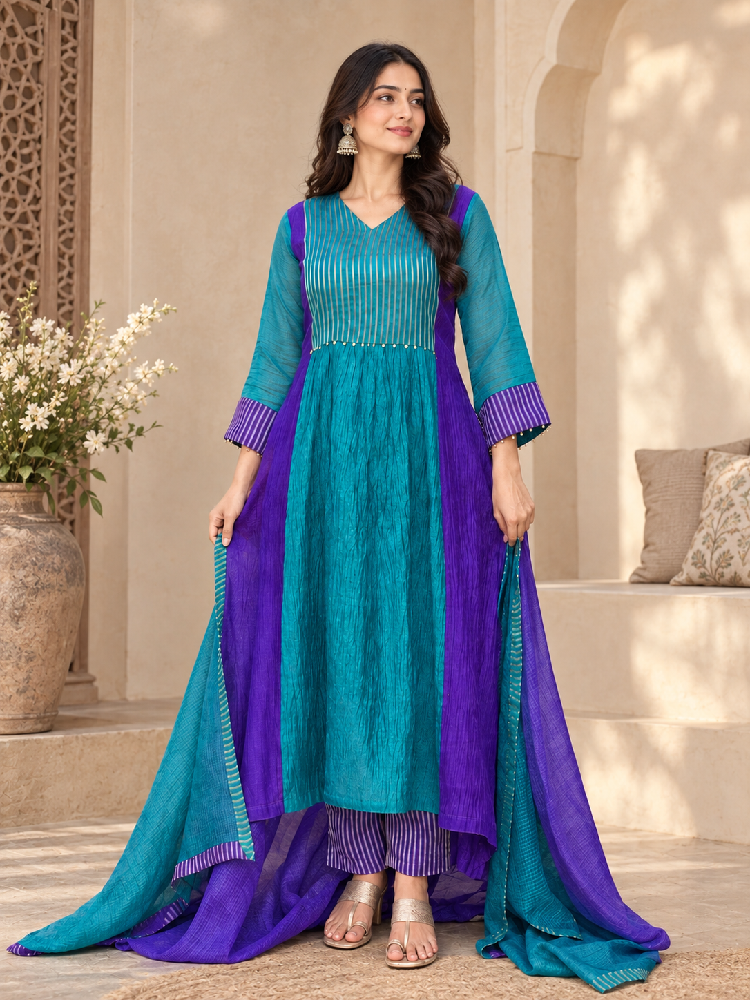 Trisha Designer Anarkali Suit Set with Dupatta
