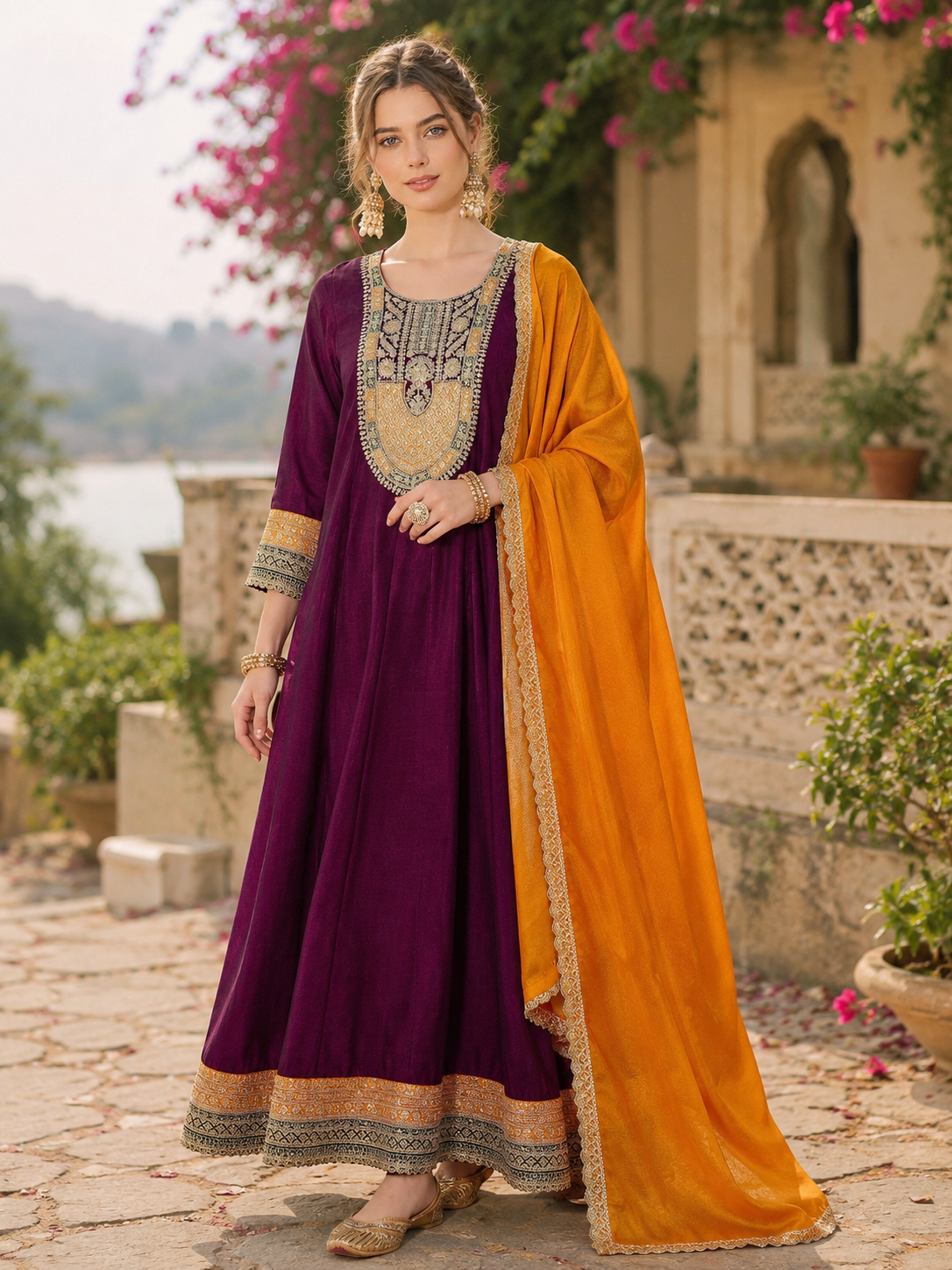 Ameera Heritage Embroidered Suit Set