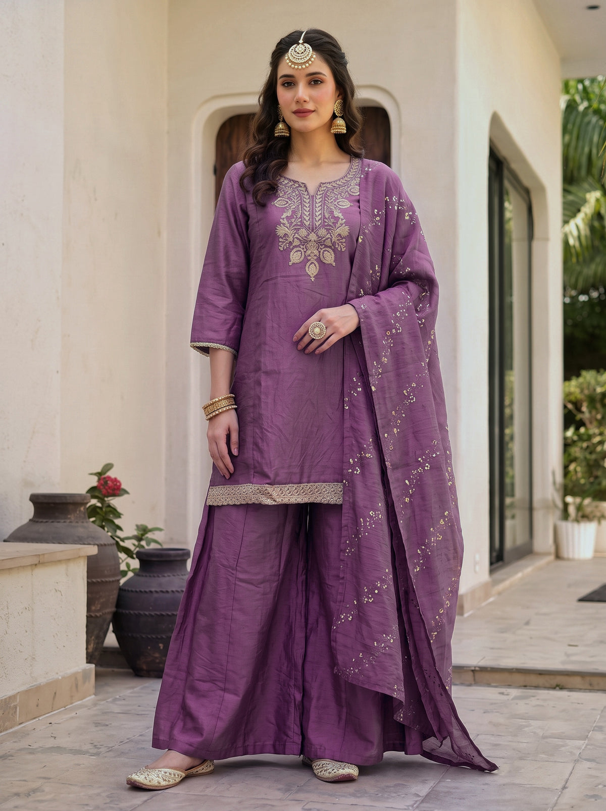 Onion Forest Gold Embroidered Suit Set