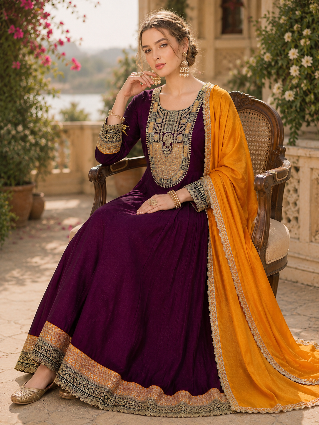 Ameera Heritage Embroidered Suit Set