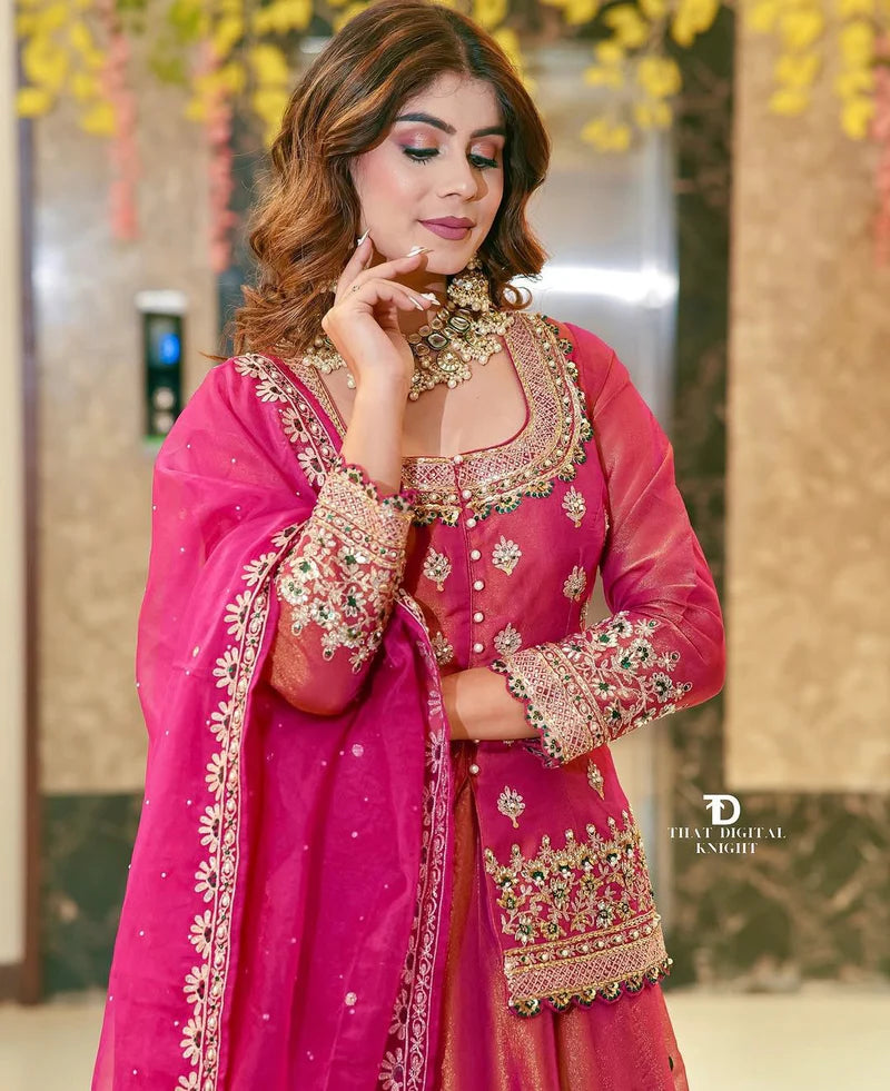Royal Ethnic Suit Set with Trendy Embroidery Work