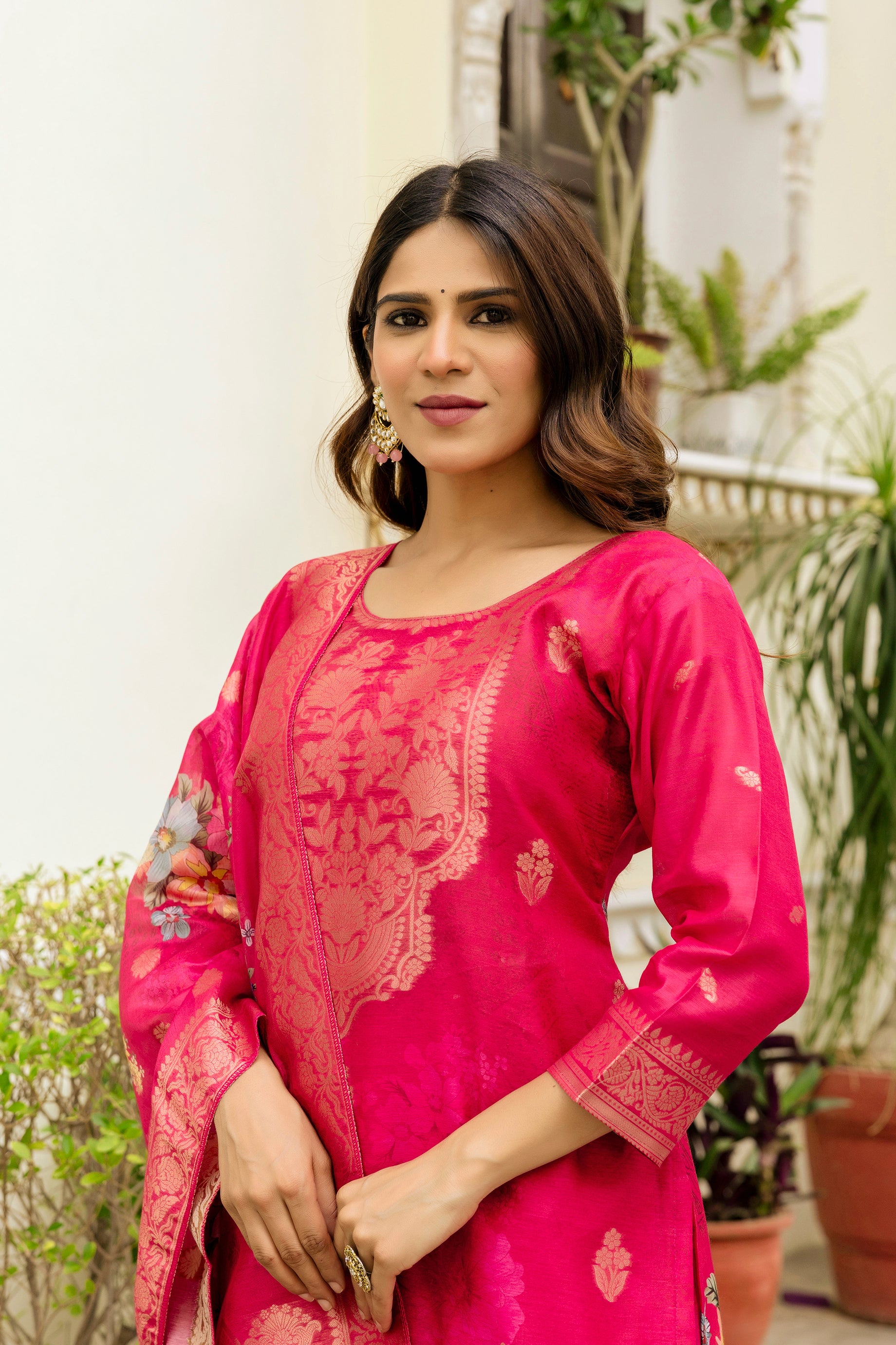 Very Lovely Chanderi Cotton Woven Printed Suit Set