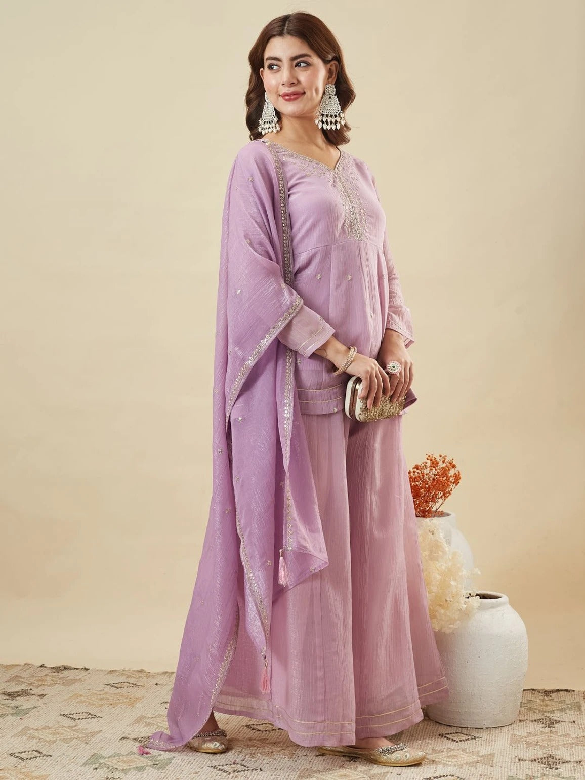 Charulata Festive Embroidred Sharara Set