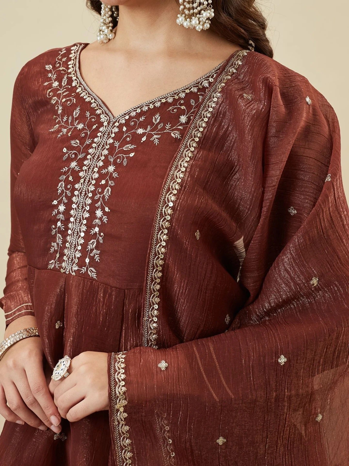 Charulata Festive Embroidred Sharara Set