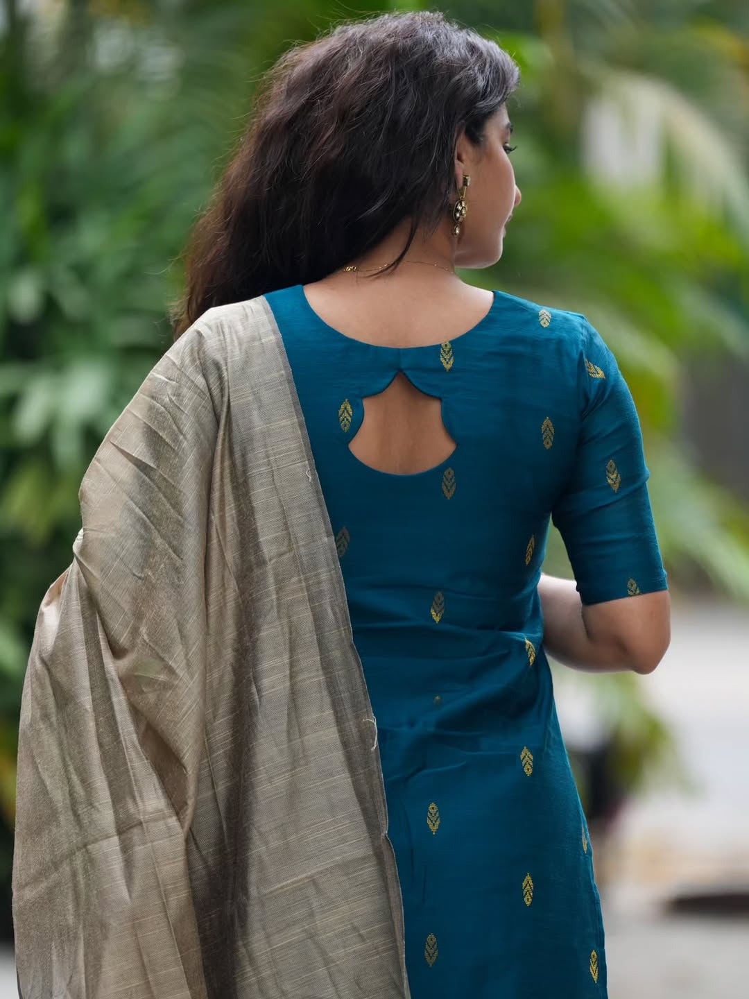Charming Blue Kanchi Cotton Zari Weaving Suit Set