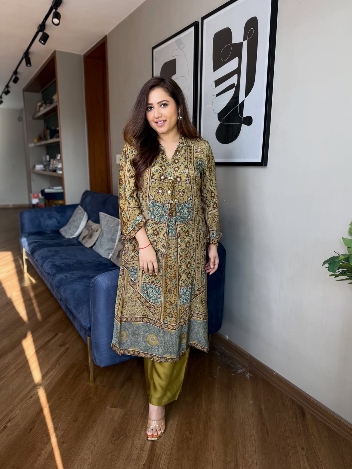 Avanika Royal Ajarakh Printed Kurta Set