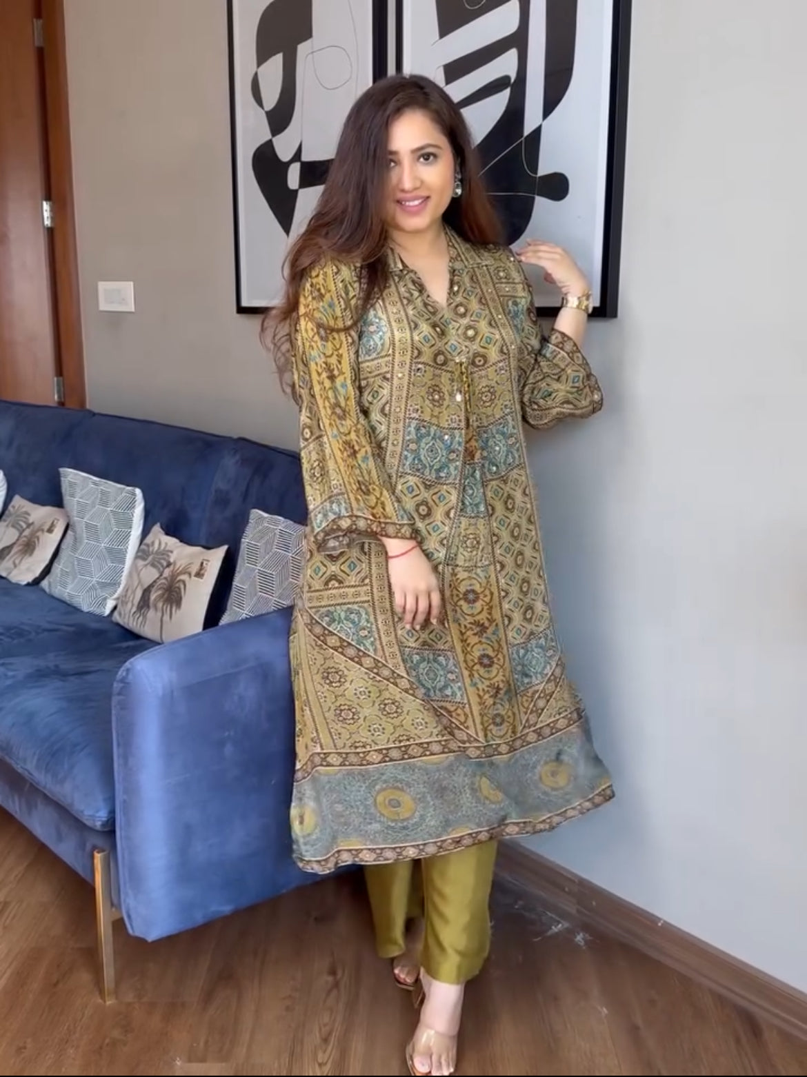 Avanika Royal Ajarakh Printed Kurta Set