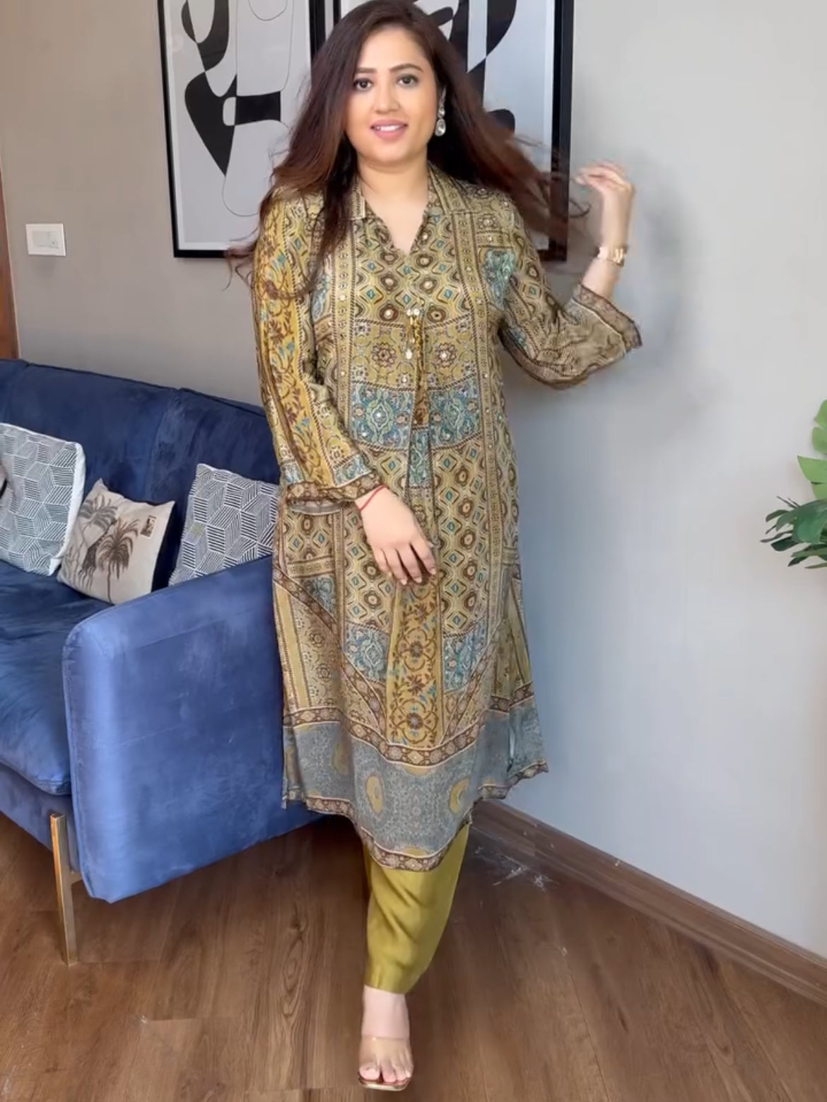 Avanika Royal Ajarakh Printed Kurta Set