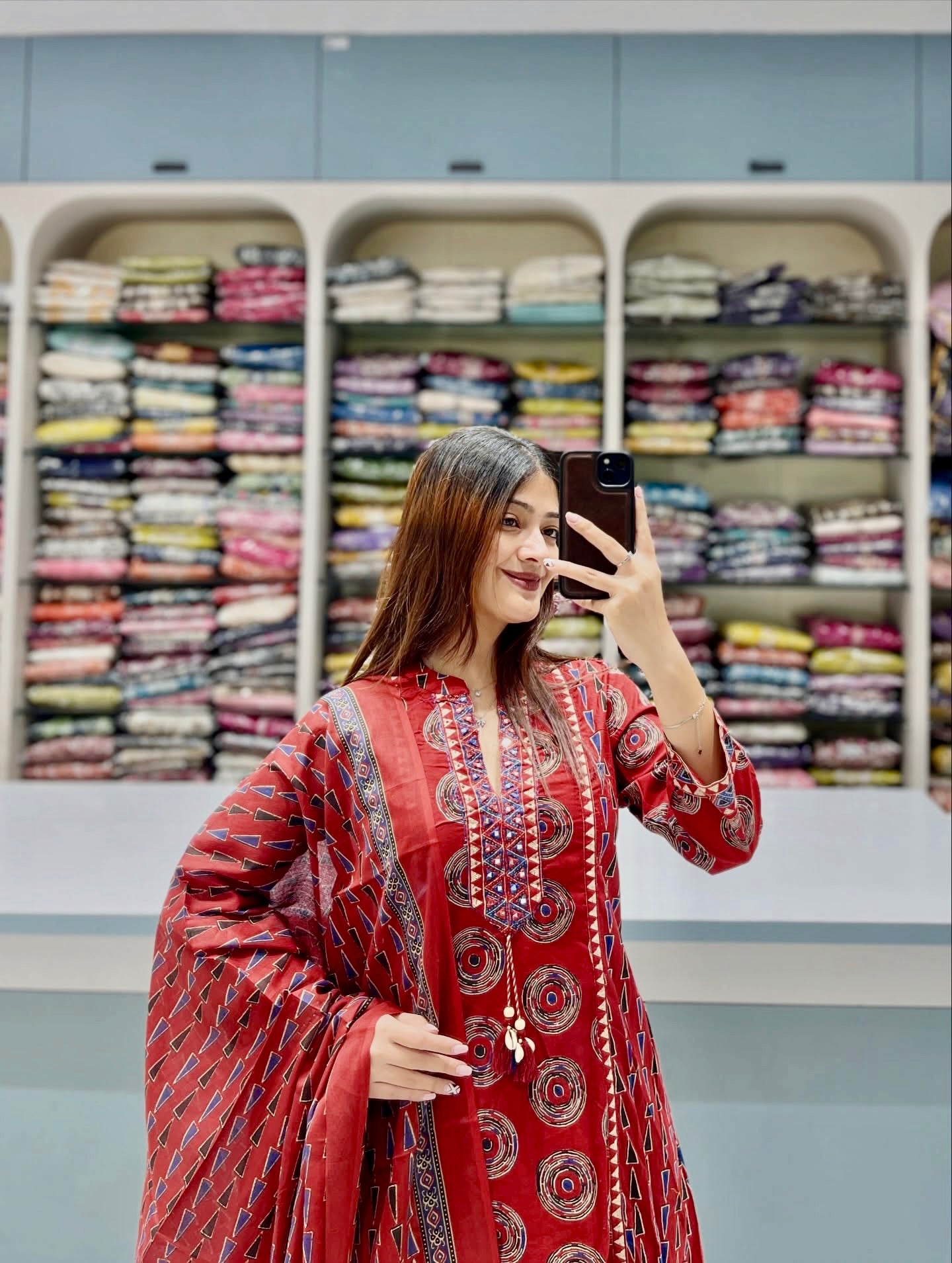 Sindoora Royal Pure Cotton Printed Suit Set