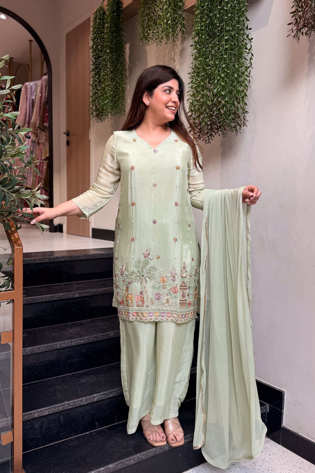 Blush Pista Royale Embroidered Suit Set