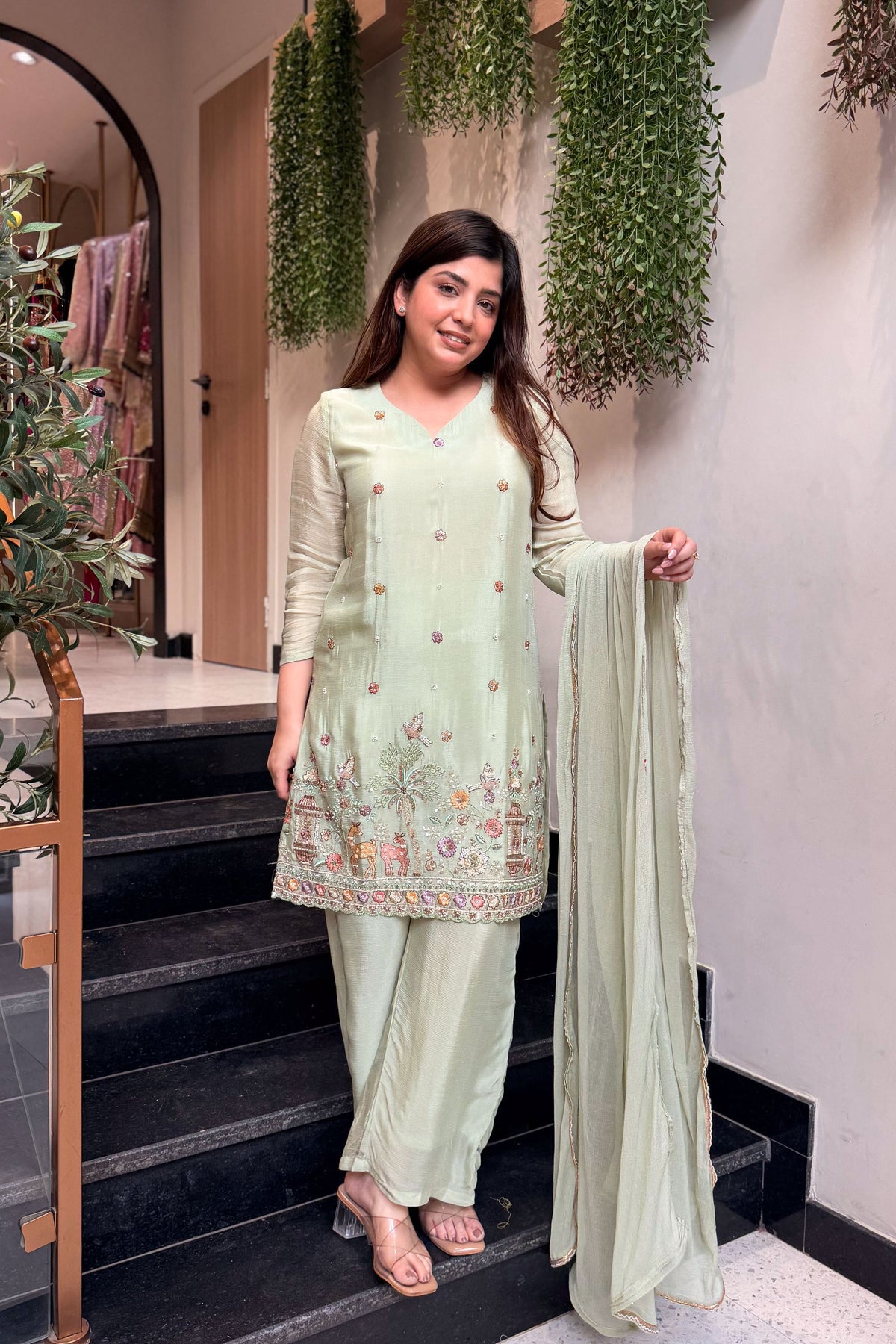 Blush Pista Royale Embroidered Suit Set