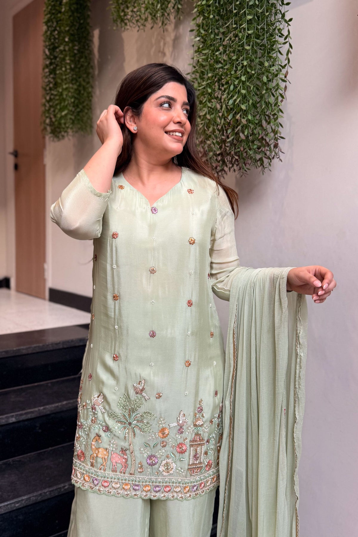 Blush Pista Royale Embroidered Suit Set