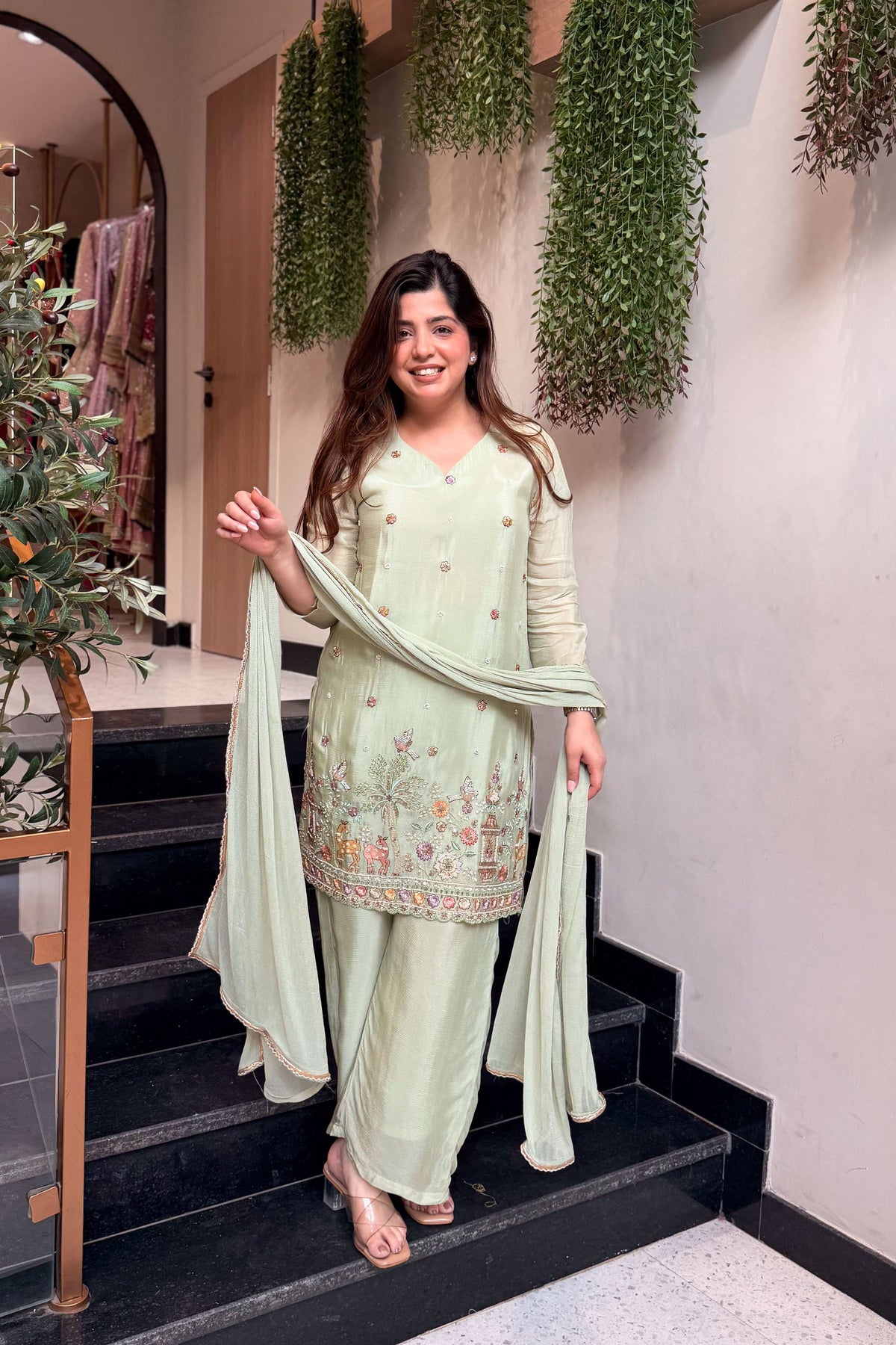 Blush Pista Royale Embroidered Suit Set