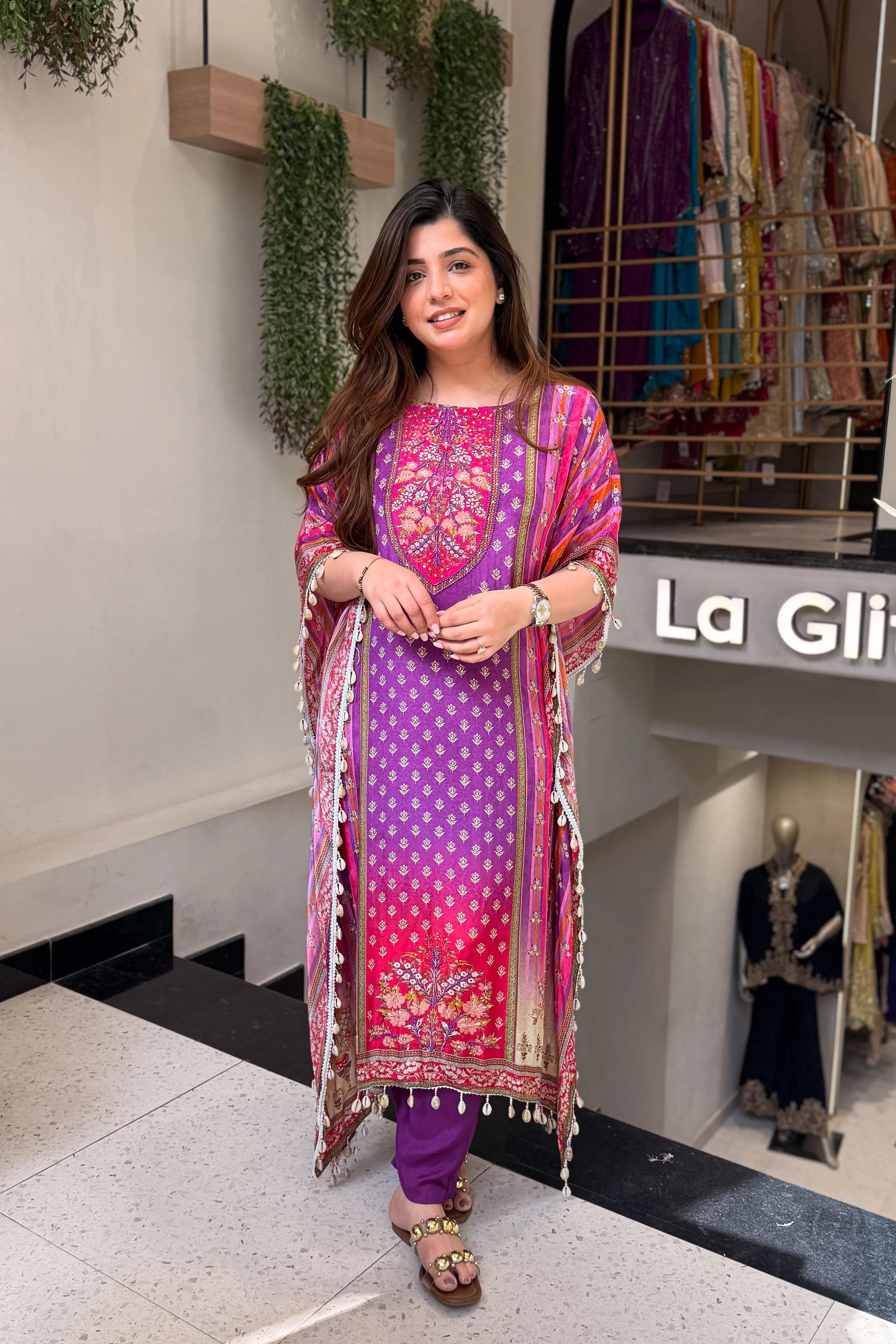 Vihana Royal Embroidered Kaftan Suit Set