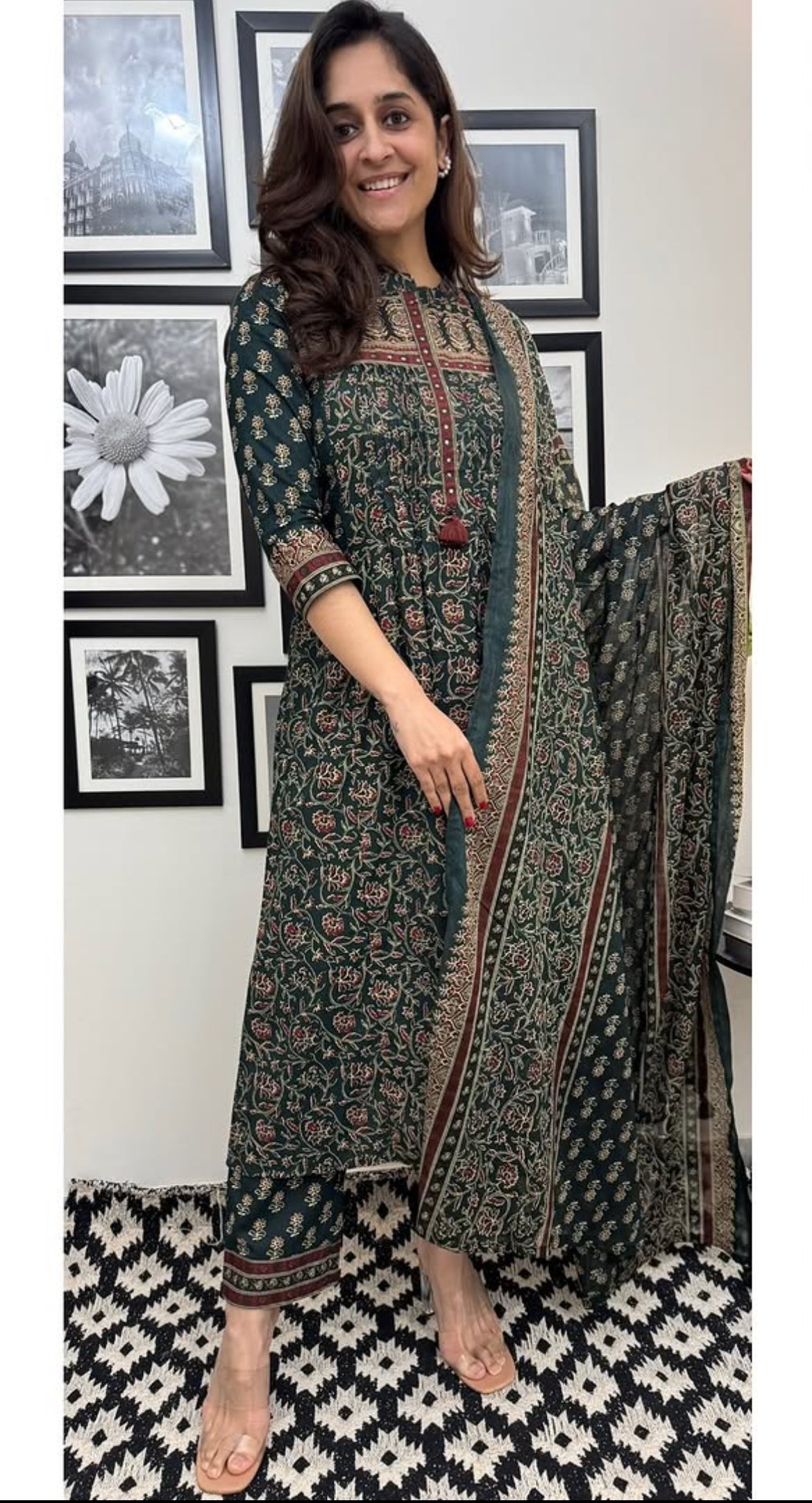 Most Beautiful Pure Cotton A-Line Suit Set