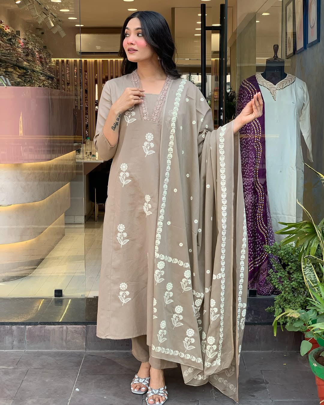Exquisite Pure Cotton Embroidery Suit Set