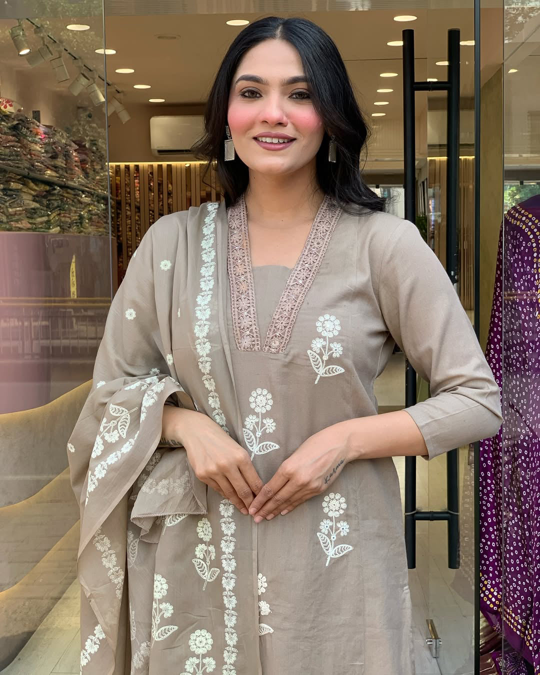 Exquisite Pure Cotton Embroidery Suit Set