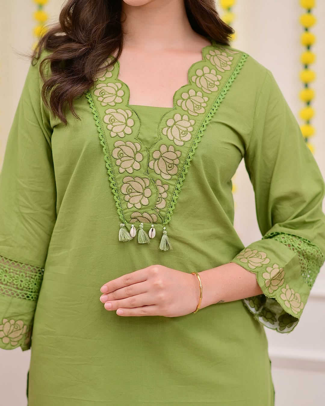 Delightful Rust Orange Mul Cotton Embroidery Suit Set