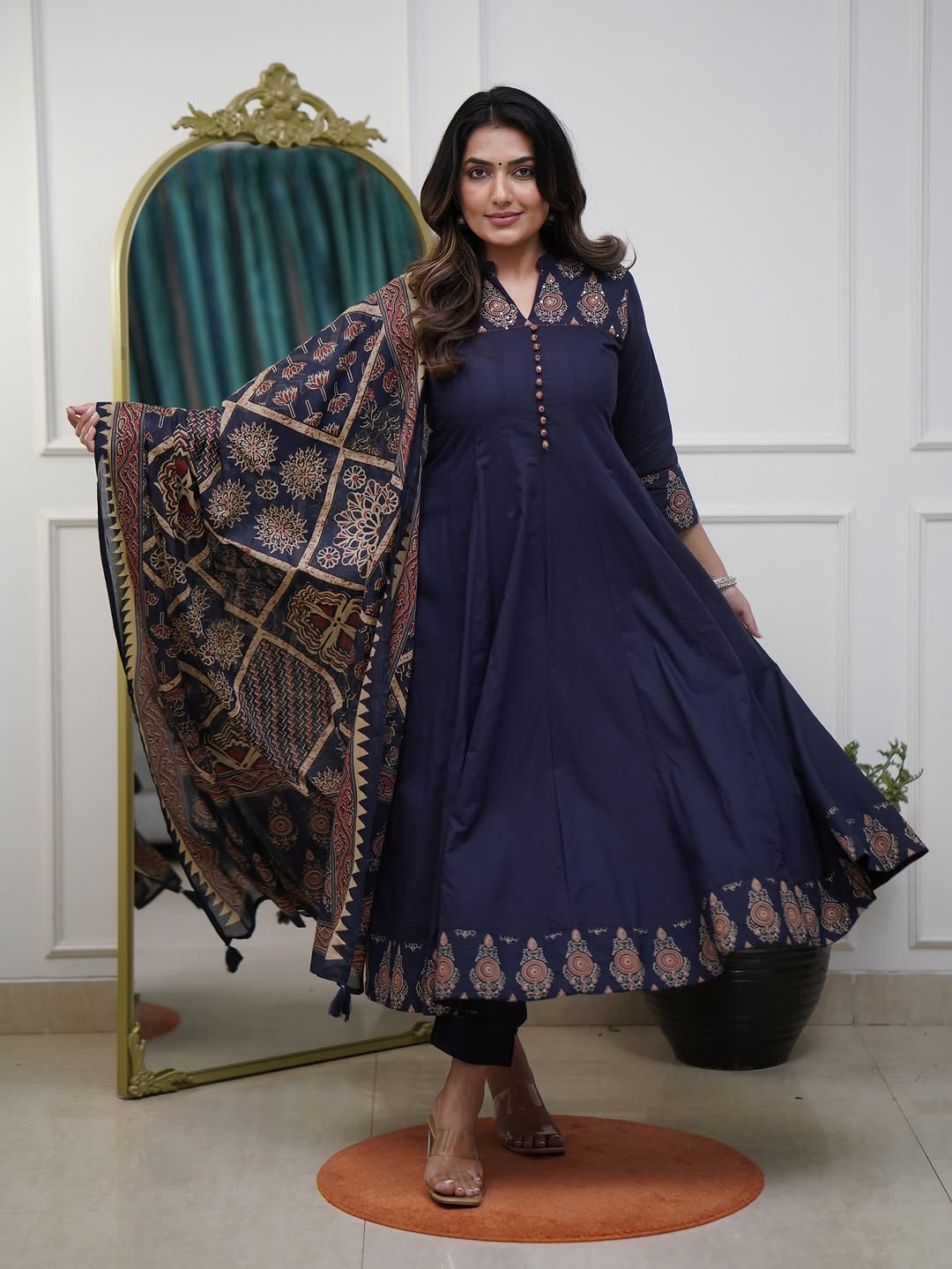 Very Stunning Pure Mul Cotton Jaipuri Print Suit Set