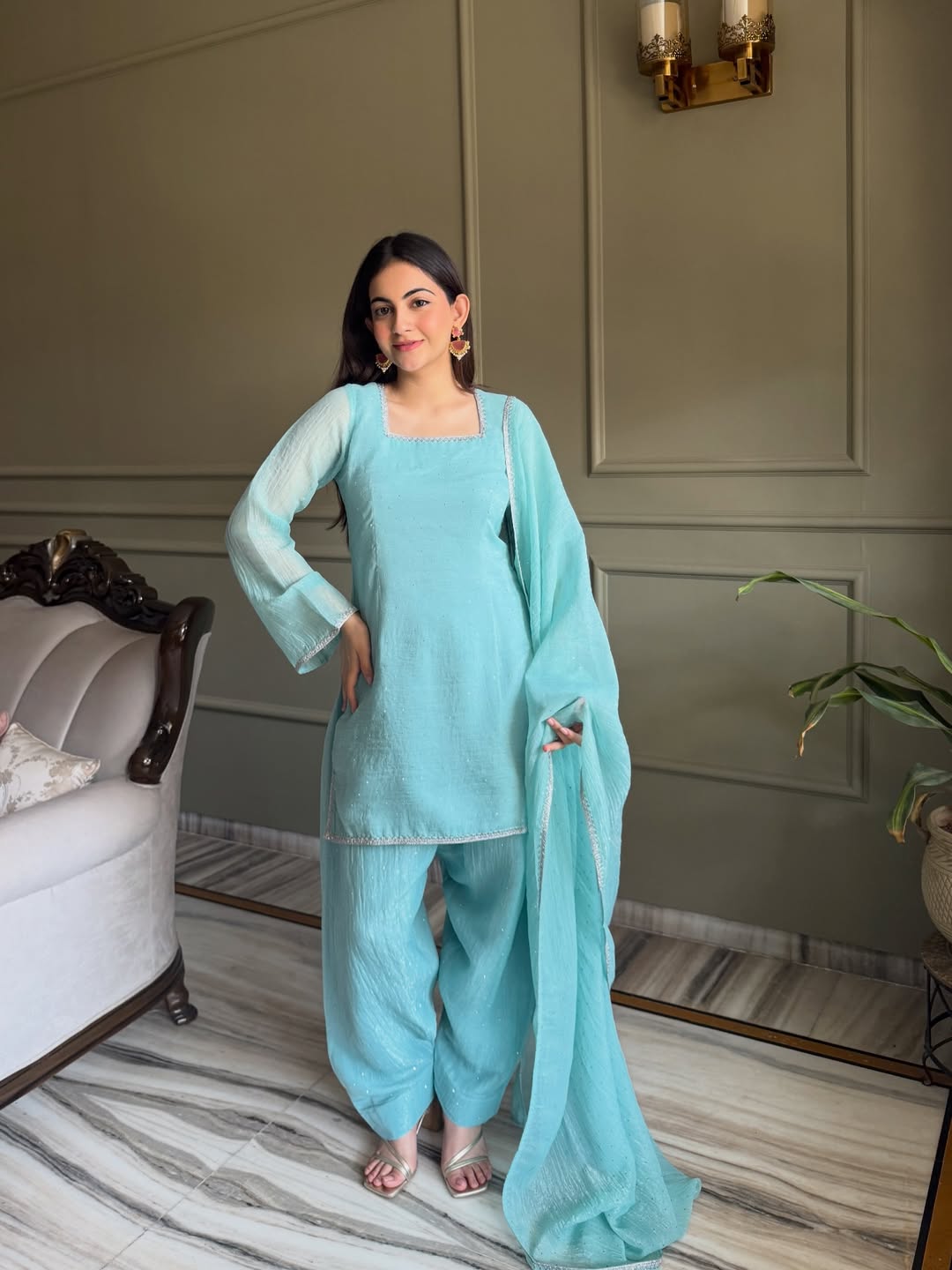 Rama Luxe Crunchy Silk Suit Set
