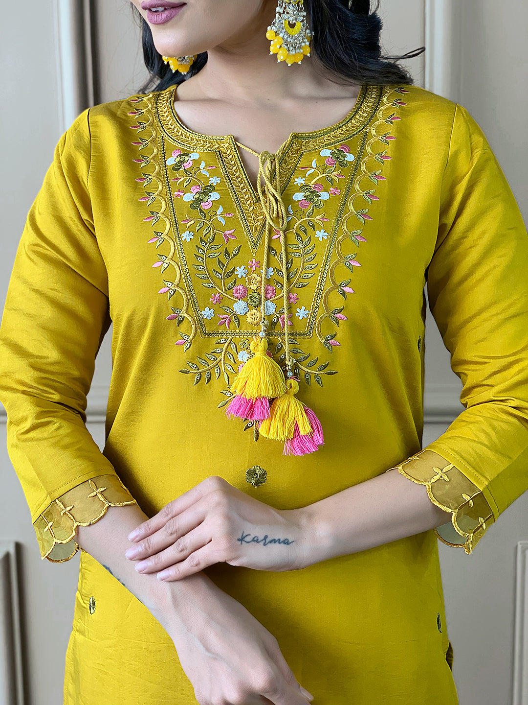 Precious Musturd Pure Chanderi Silk Designer Suit Set With Stylish Dupatta