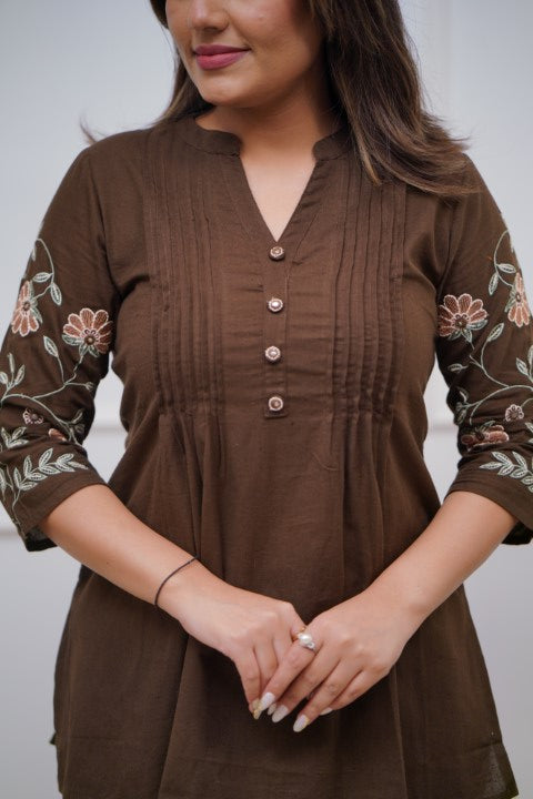 Floral Embroidered Cotton Co-ord Set