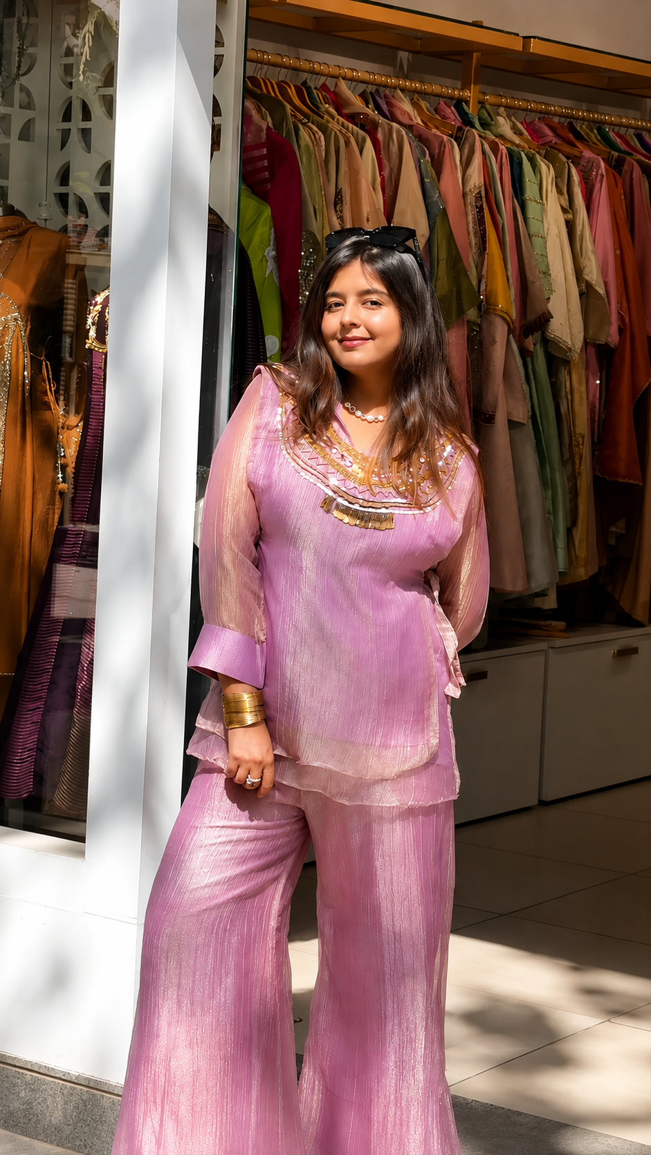 Blush Pink Embellished Handwork Co-Ord Set
