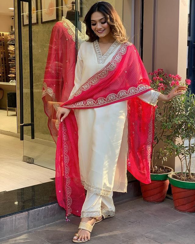 Sleek Multi Chanderi Jacquard Heavy Designer Suit Collection Here With Multi Pure Viscose