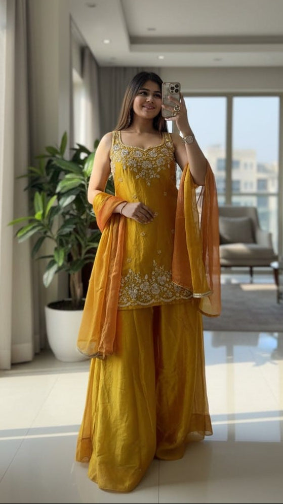 Sharvani Amethyst Embroidered Suit Set