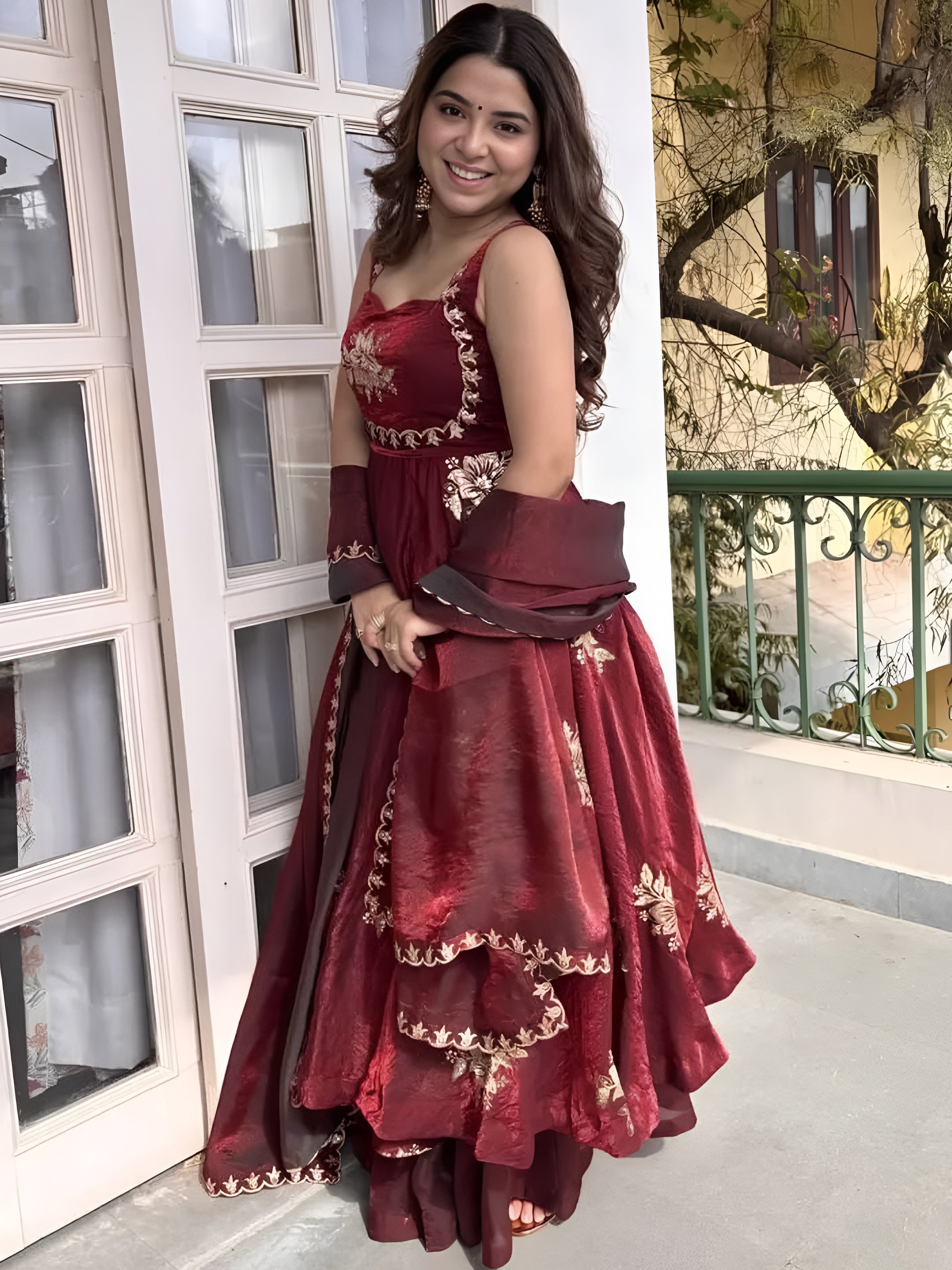Ishani Cherry Heritage Occasion Embroidered Anarkali Suit Set