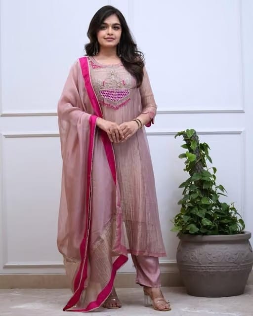 Vaidehi Pink Embroidered Suit Set
