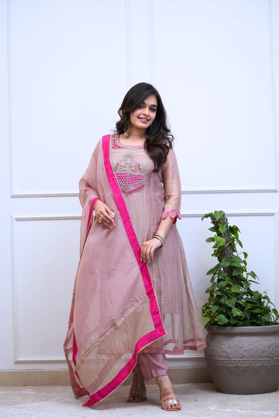 Vaidehi Pink Embroidered Suit Set