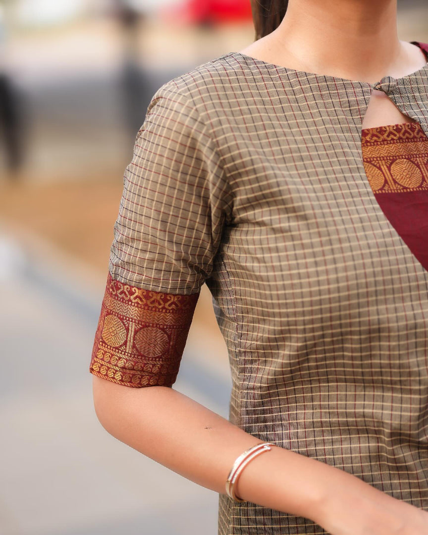 Most Attractive South Cotton Jequard Suit Set