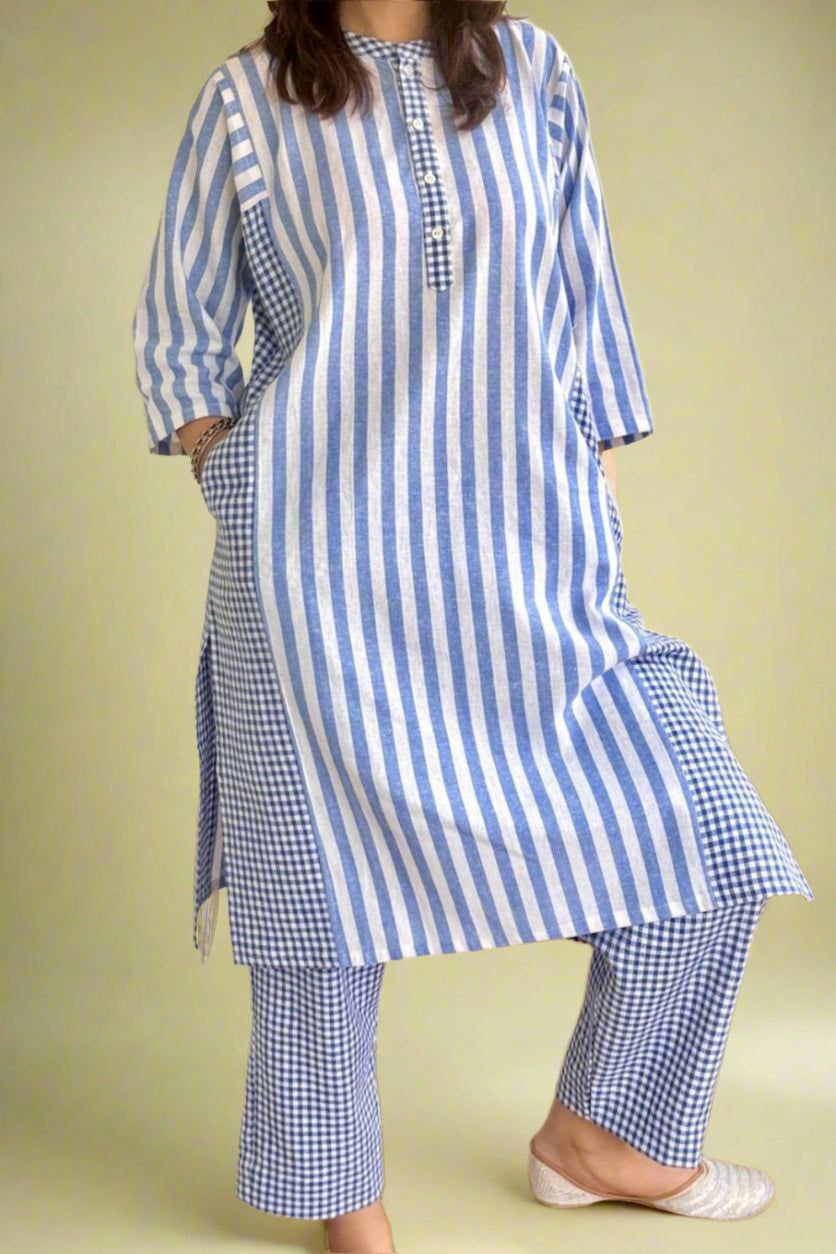 Most Magnificent Pure Cotton Striped Kurta Set