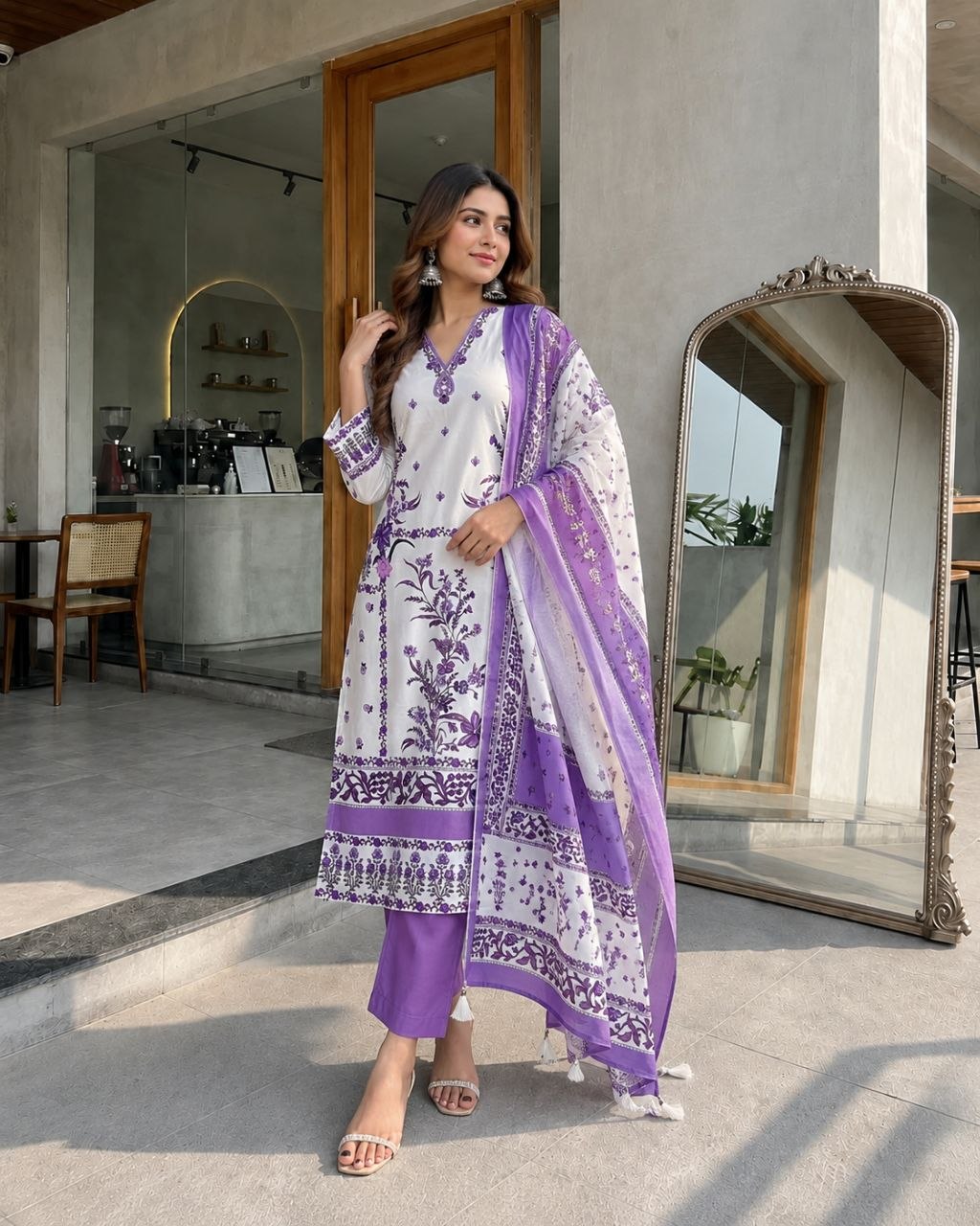 Very Attractive MalBerry Silk HandWork Suit Set