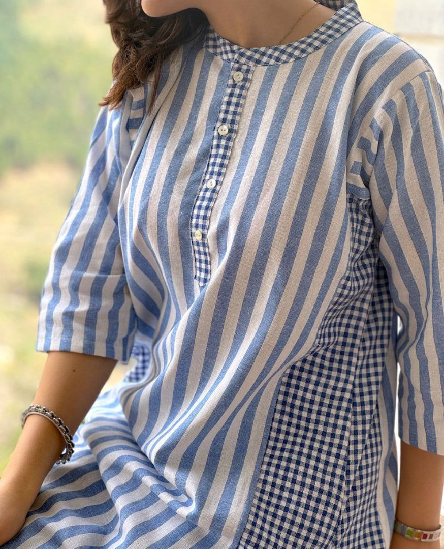 Most Magnificent Pure Cotton Striped Kurta Set