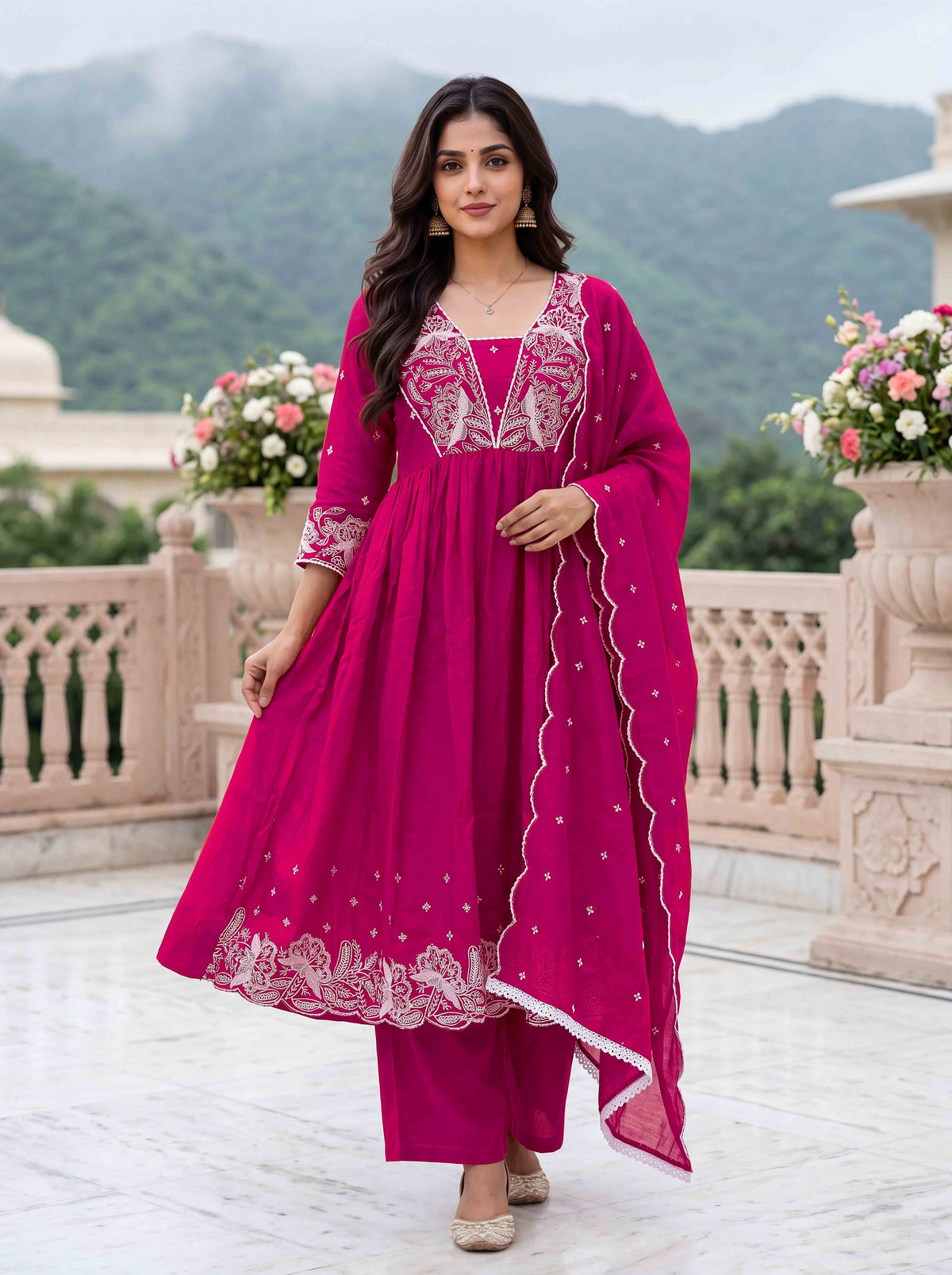 Vyanika Pink Royale Embroidered Suit Set