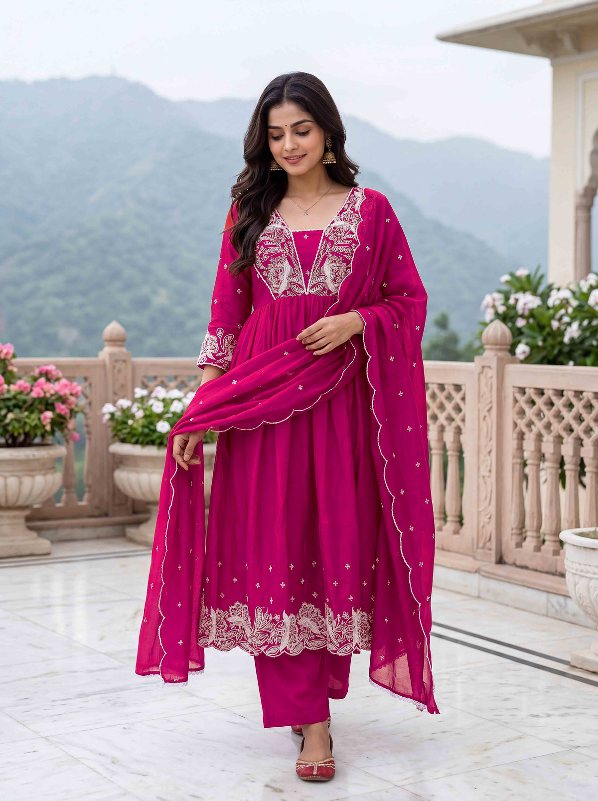 Vyanika Pink Royale Embroidered Suit Set