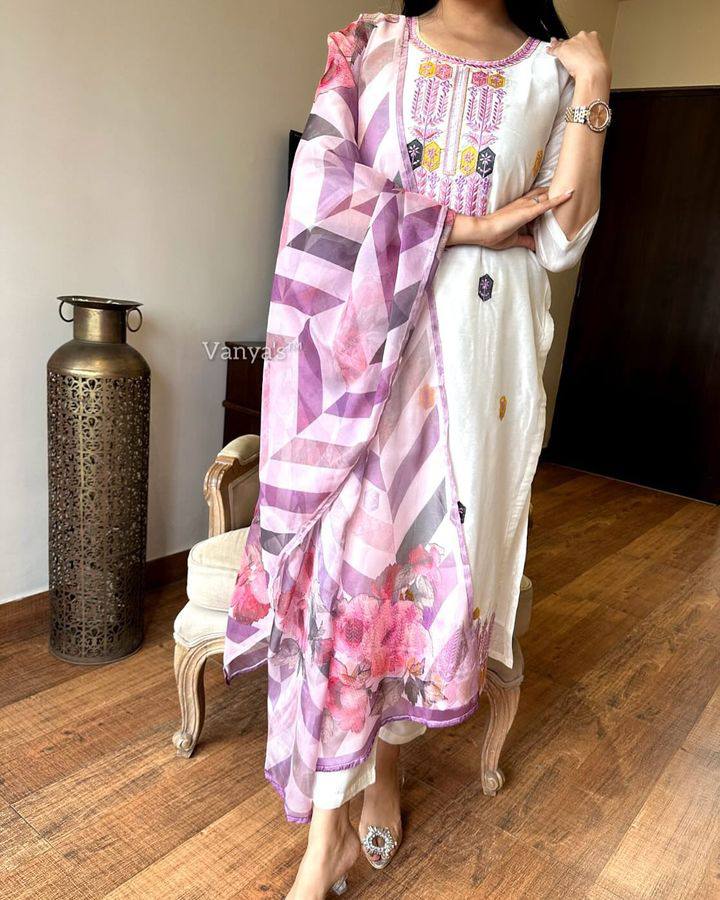 Most Beautiful Pure Viscose Chanderi Suit Set